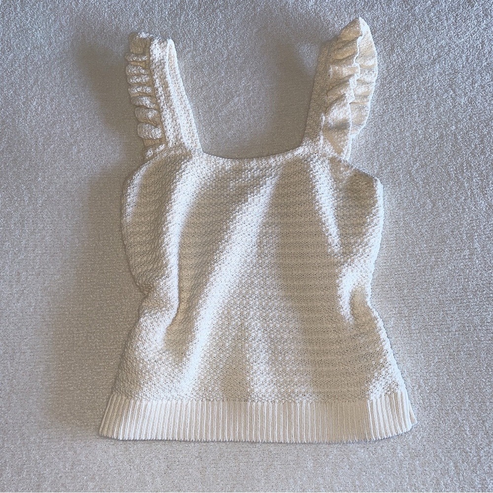 •Madewell Cream Knit / Crochet Top•